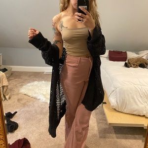 Black mesh swimsuit cover up